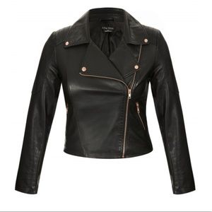 Black Zip Moto Jacket - City Chic